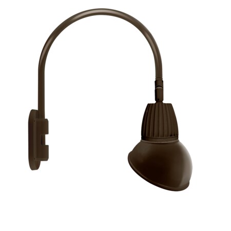 Rab GOOSENECK STYLE4 13W WARM LED 11" AD SHADE SPOT REFL BROWN GN4LED13YSAD11BWN